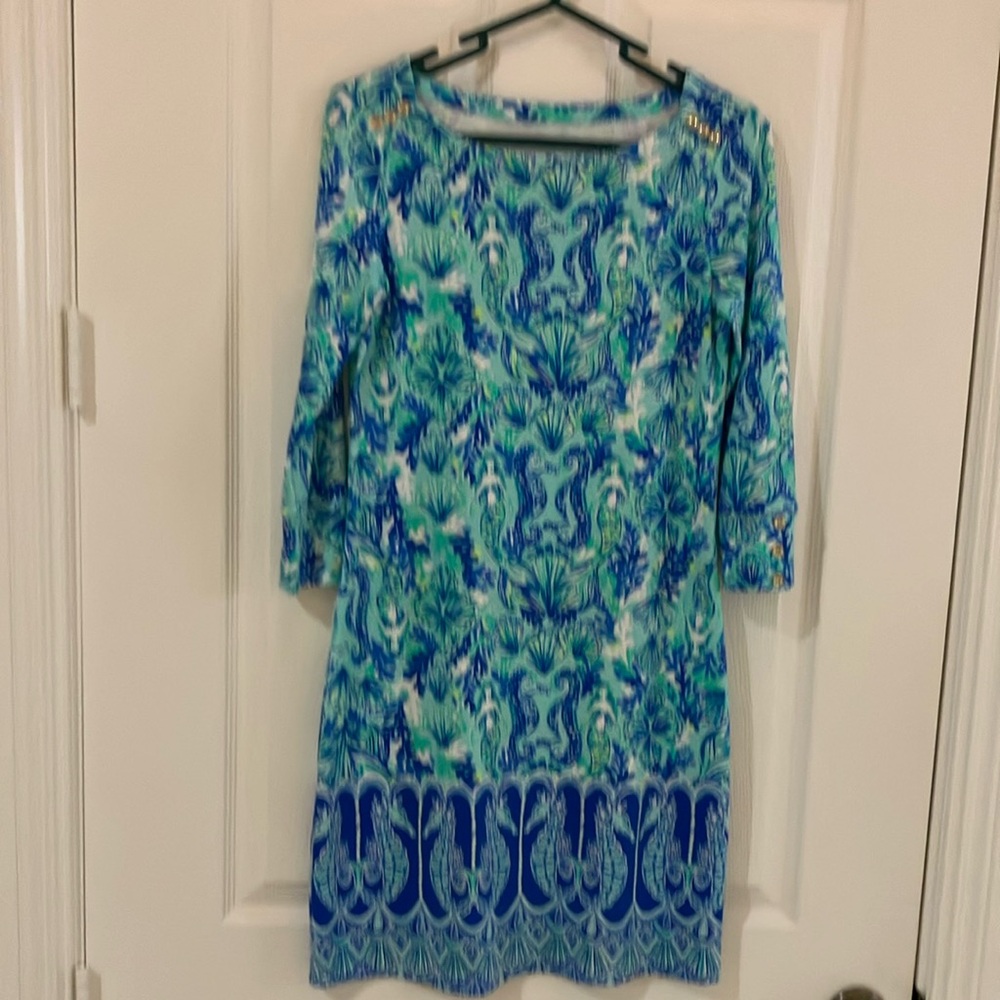 Lilly Pulitzer Vibrant Blue and Green Patterned Fabric